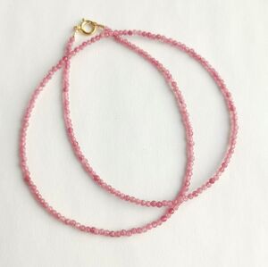 Pink Tourmaline faceted bead  necklace 🆕